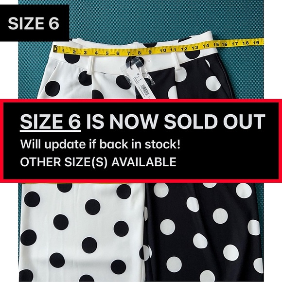 Alice + Olivia Tomasa Polka Dot Cuffed Black White Colorblock Pant - Picture 14 of 17